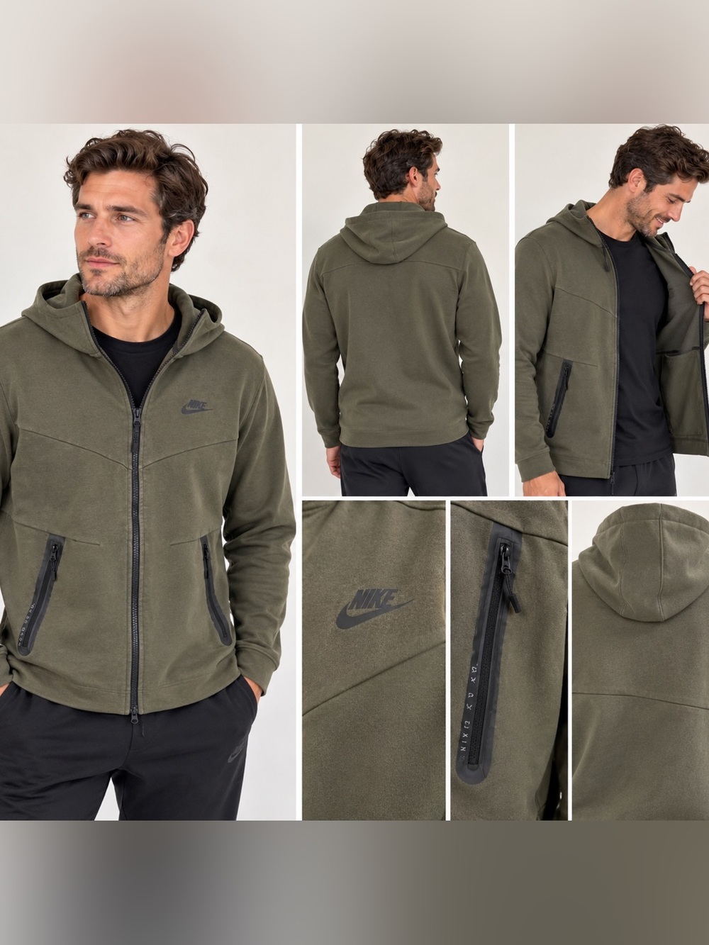 Nike Tech Pack Full-Zip Hoodie Jacket – Olive Green – Men’s Size Medium